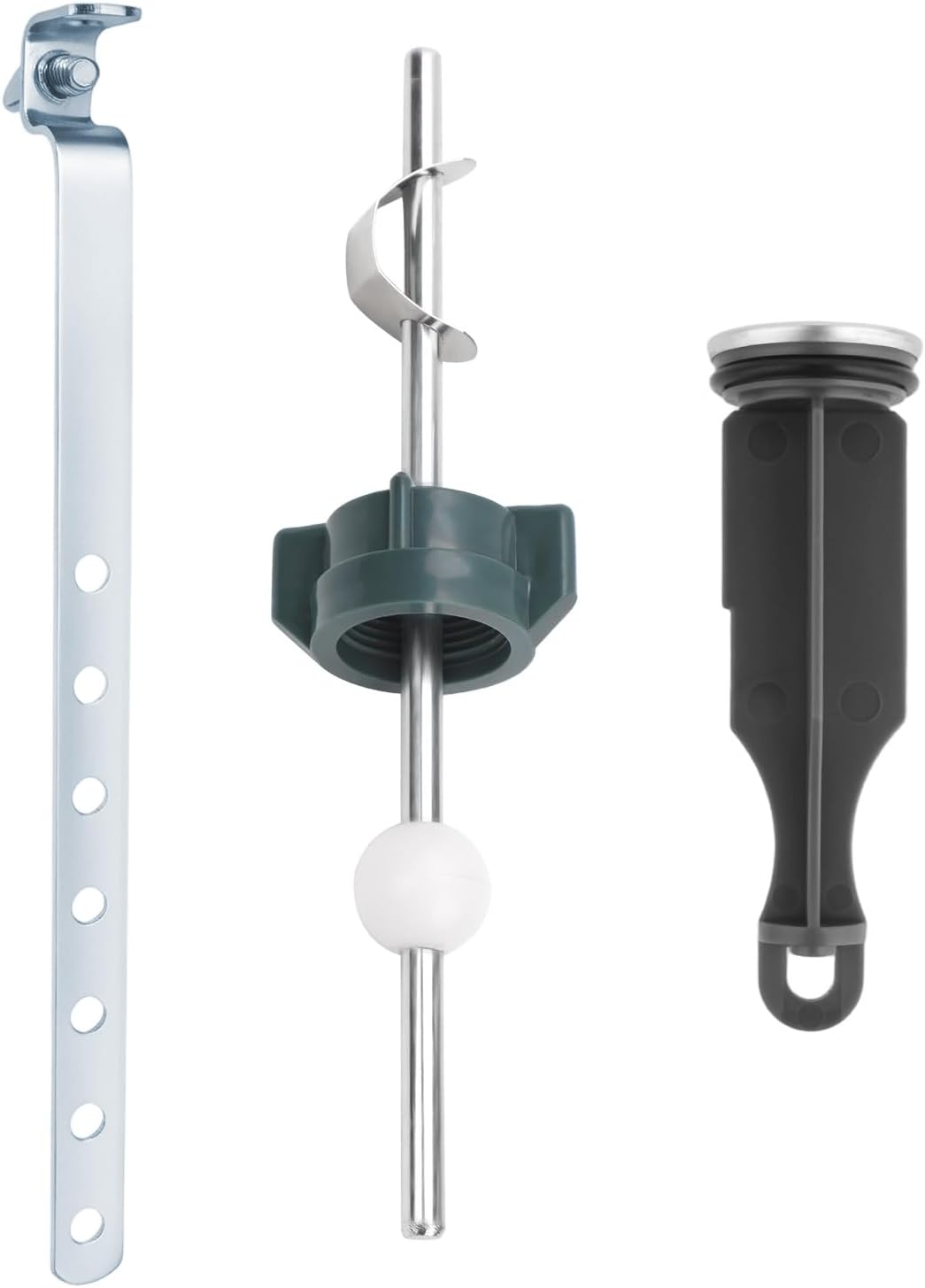 Universal Drain Parts, Sink Pop-Up Plug Set with Plug Ball Joint Rod Replacement with Connection Bathroom Drain Repair Kit for Most Standard Sinks