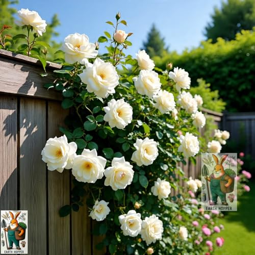 Image of Climbing Rose Hybrid Seeds Pack - Large Flowers- 70 Easy-to-Grow Seeds for Vibrant Blooms, Suitable for All Indian Climates (WHITE)