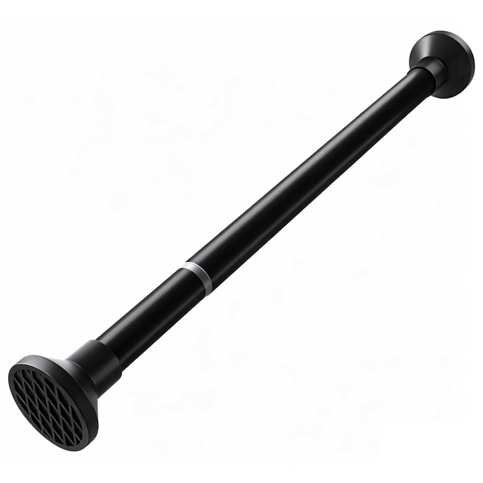 Metal Shower Curtain Rod No Drilling, 20-110 In Antisilp Adjustable Tension Curtain Rod for Home, Bathroom, Closet, Room Divide(Black,90-160cm/35-63in)