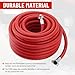 Venussar 3/4 Inch x 100 FT Red Jackhammer Air Hose with Male NPT Nipple and Female NPT Air Hose Fitting, 3/4 Inch Rubber Pneumatic Hose Assembly for Jack Hammers, Air Tools