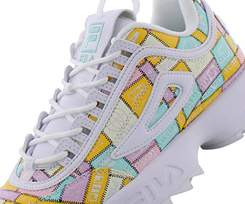 Fila Disruptor Ii Patchwork Girls Shoes Size 4, Color: Pink/Yellow-Pink3