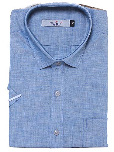Image of Twist99 Men's Italian Cotton Solid Half Sleeve Mens Formal Shirt