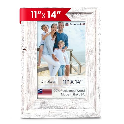 BARNWOODUSA Farmhouse Style Rustic Picture Frame, 11x14, White Wash