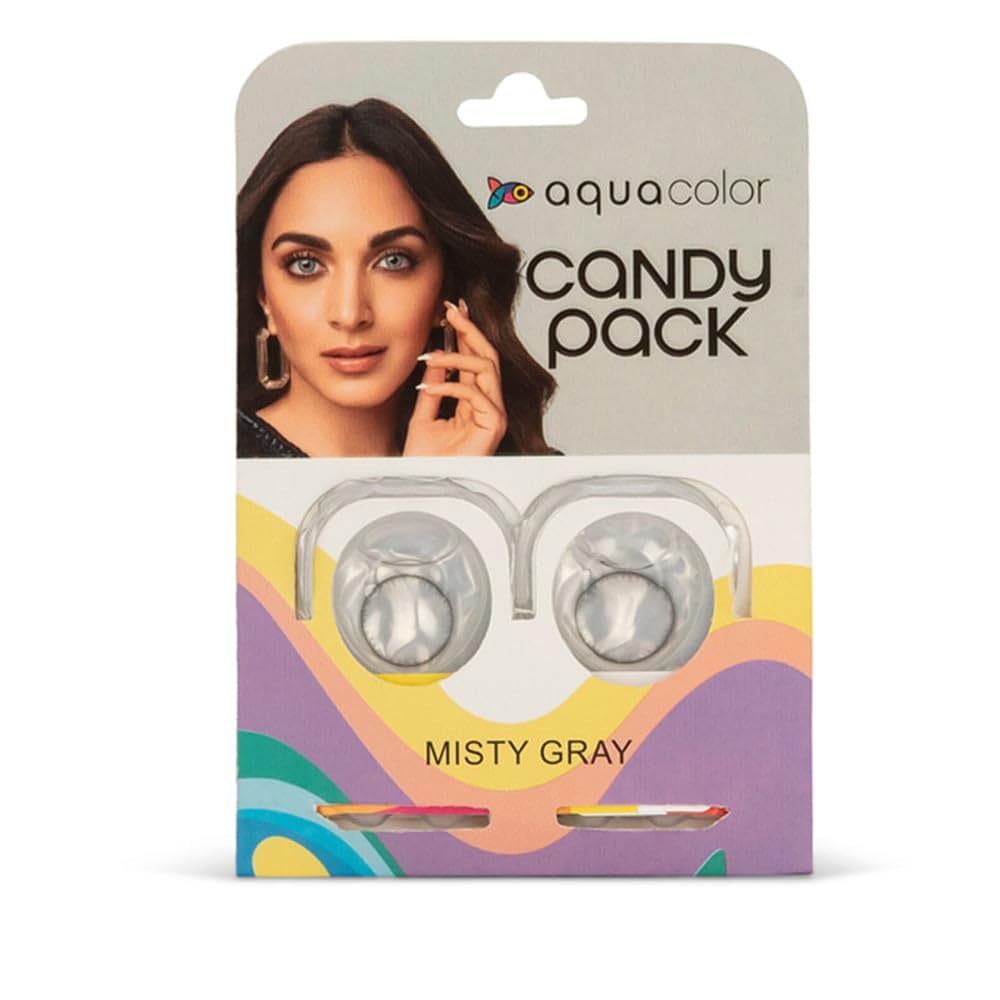 Aquacolor Misty Gray Daily Disposable Candy Pack - 2 Lens Pack, Power(-3)