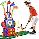 QDRAGON Golf Spielzeug Set für Kinder, Mini Golfkoffer mit 4 Golfschläger und 8 Bällen Mini Golf Spielset Kinderspiele Geschenk für Kinder, Jungen, Mädchen 3 4 5 6 Jahren