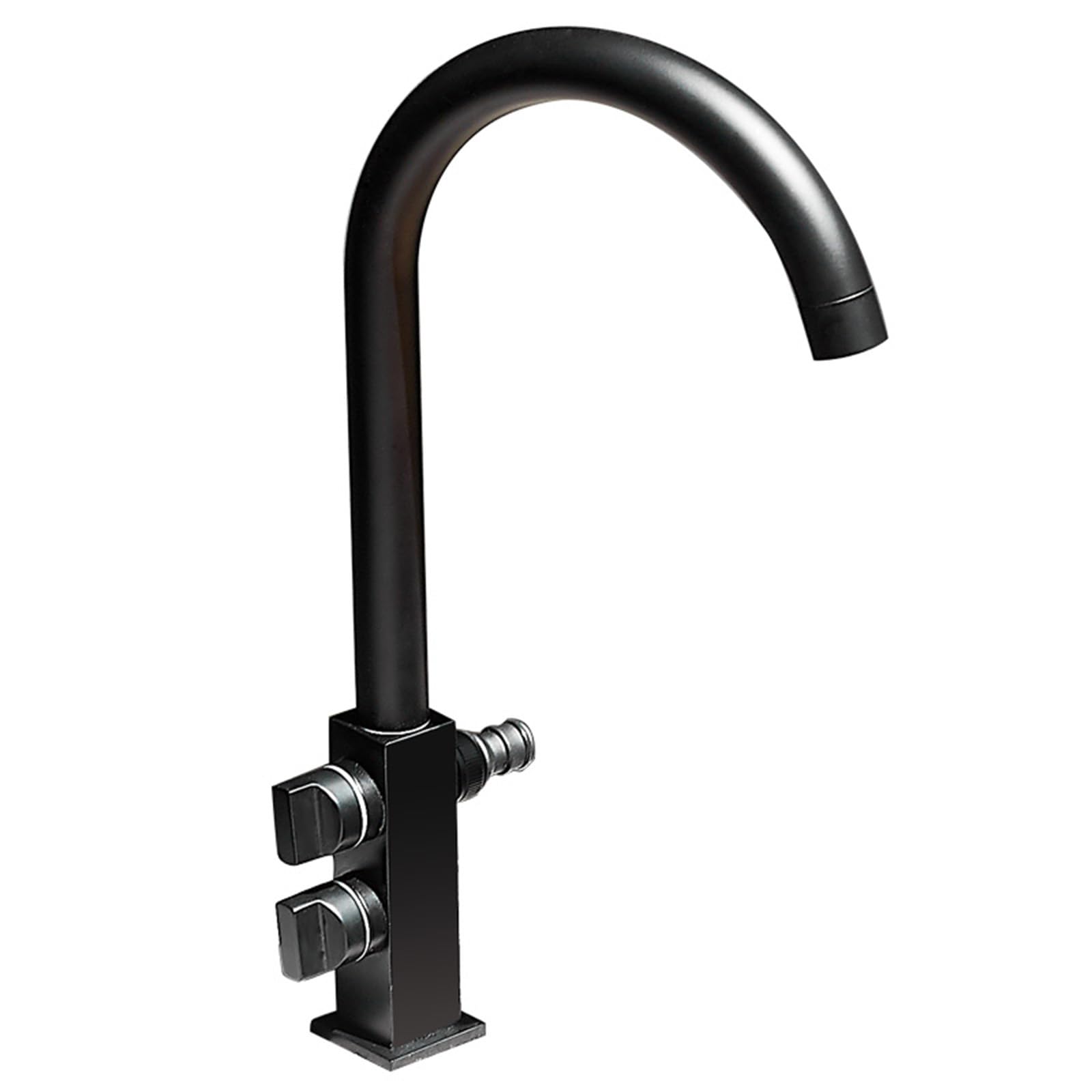 Grifo Fregadero Exterior Solo Agua Fria Grifo Lavadora Doble Salida 1/2 Grifos De Lavabo Solo Orificio,Negro