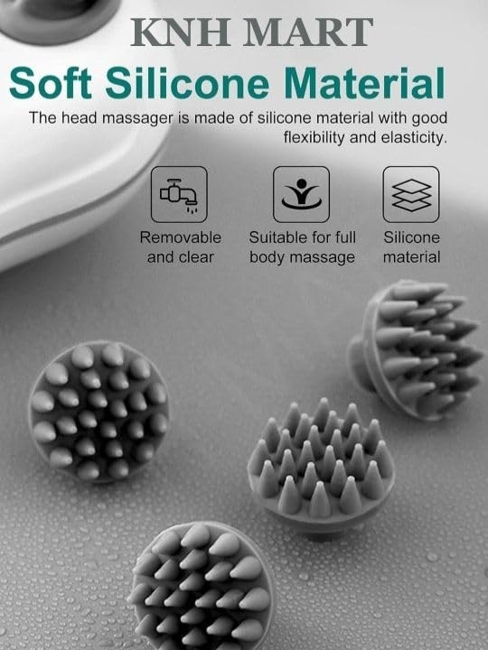 Electric Head,Scalp Massager Rechargeable Head Kneading Massage Machine | 3 Speed Mode Handheld,Portable,Scalp Scratcher Body Massager for Hair Growth,Deep Clean & Stress Relaxation Electric Head,Scalp Massager Rechargeable Head Kneading Massage Machine | 3 Speed Mode Handheld,Portable,Scalp Scratcher Body Massager for Hair Growth,Deep Clean & Stress Relaxation