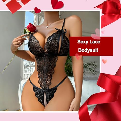 Women Teddy Lingerie for Women Lace Lingerie Set Teddy Bodysuit Deep V Teddy One-Piece Babydoll Mini Bodysuit3