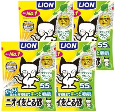（19:00時点） 【Amazon.co.jp限定】 ニオイをとる砂 猫砂 リラックスグリーンの香り リラックスグリーン 5.5L×4袋 (ケース販売)