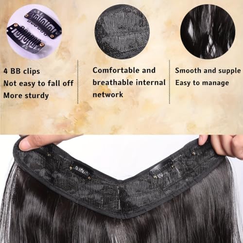 Image of Set of 1, Synthetic 24 inch 5ClipsBased Curly Wavy Hair Extension for Women (Natural Brown)