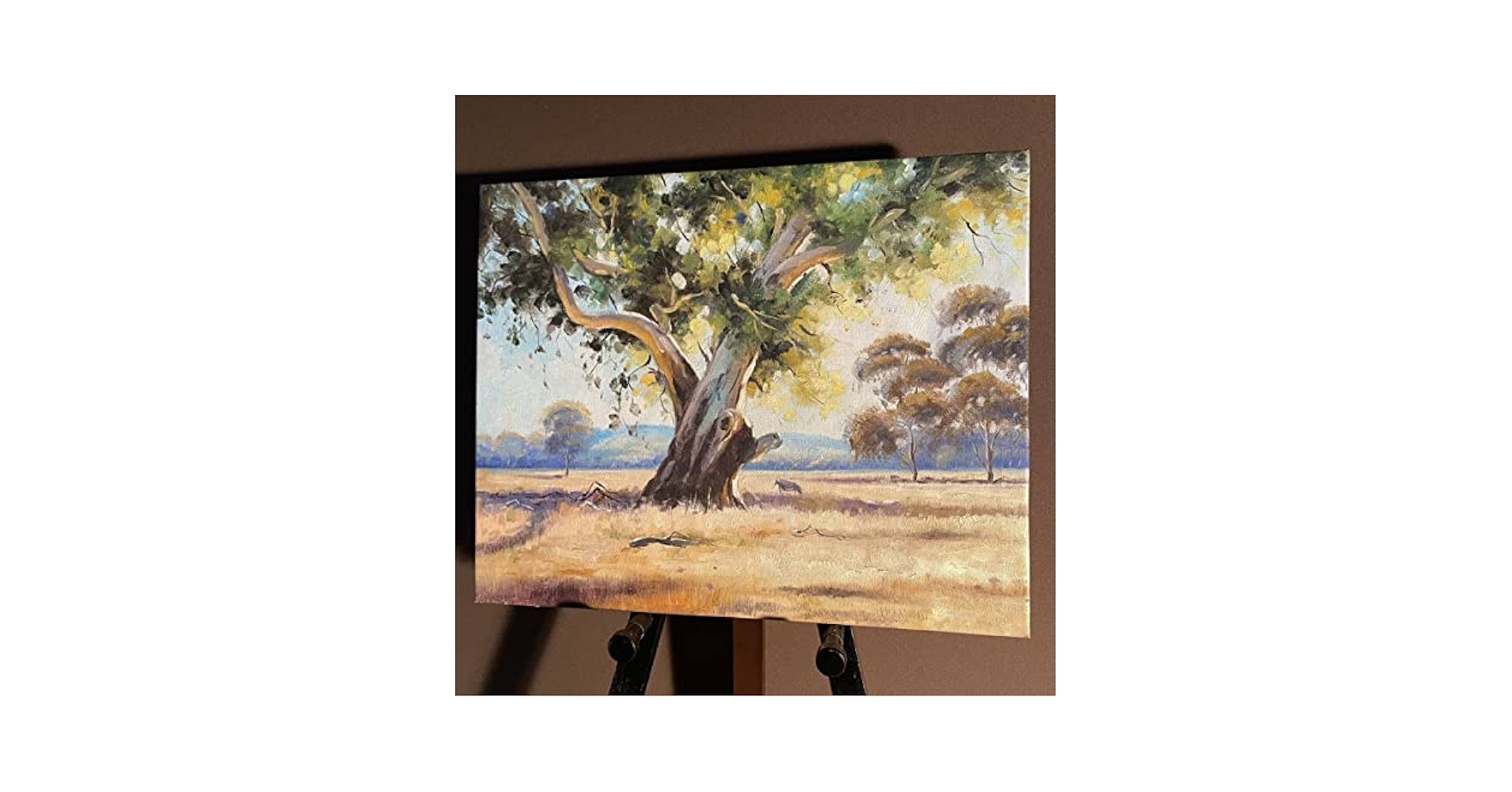 手書き油絵 草原の大木 絵画 インテリア 油彩画 Amazon.co.jp: 手書き油絵 草原の大木 絵画 額付 インテリア