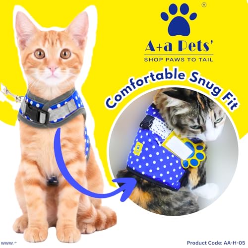 Image of A+a Pets' Retro Vest Harness & Leash Set | No Pull, No Escape, Breathable, Cute Combo for Puppies, Small Dogs, Cats (Comic, L)
