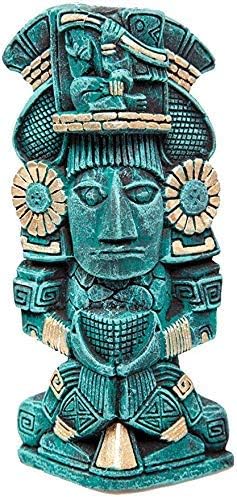Calcomanía de vinilo para parachoques de coche, diseño de la civilización azteca maya, color verde azulado antiguo, 5 pulgadas