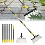 165 cm Long Handle Scraper, Heavy Duty Cleaning Shovel & Weed Removal Tool - Multifunctional Flat Garden Shovel for Moss Removal from Patio, Weeding, Scraping, and Ice Clearing