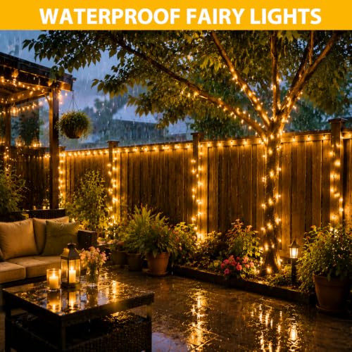100FT Warm White Christmas String Lights, Outdoor Waterproof LED,Green Wire - image 6