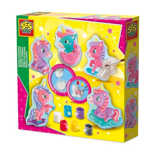 SES Creative 01341 Casting and Painting-Baby Unicornios, Amarillo