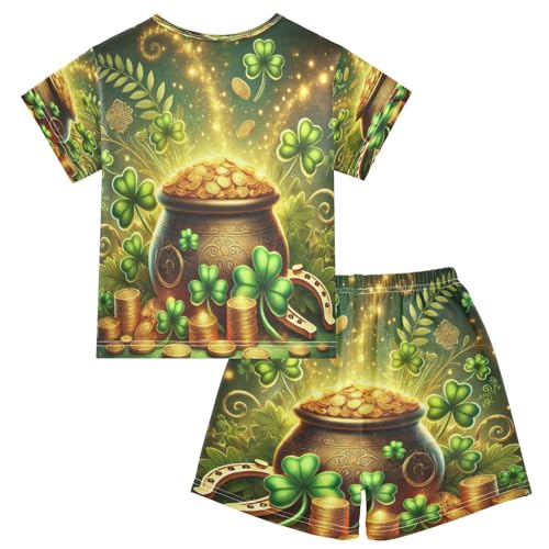 St Patrick Clover Cute Pajama Set Short Sleeve Nightwear Soft Clothes Set Summer Pajamas Cotton 5Y2