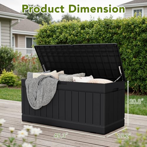 Devoko 78 Gallon Deck Box, Waterproof Resin Outdoor Storage Box - Image 4