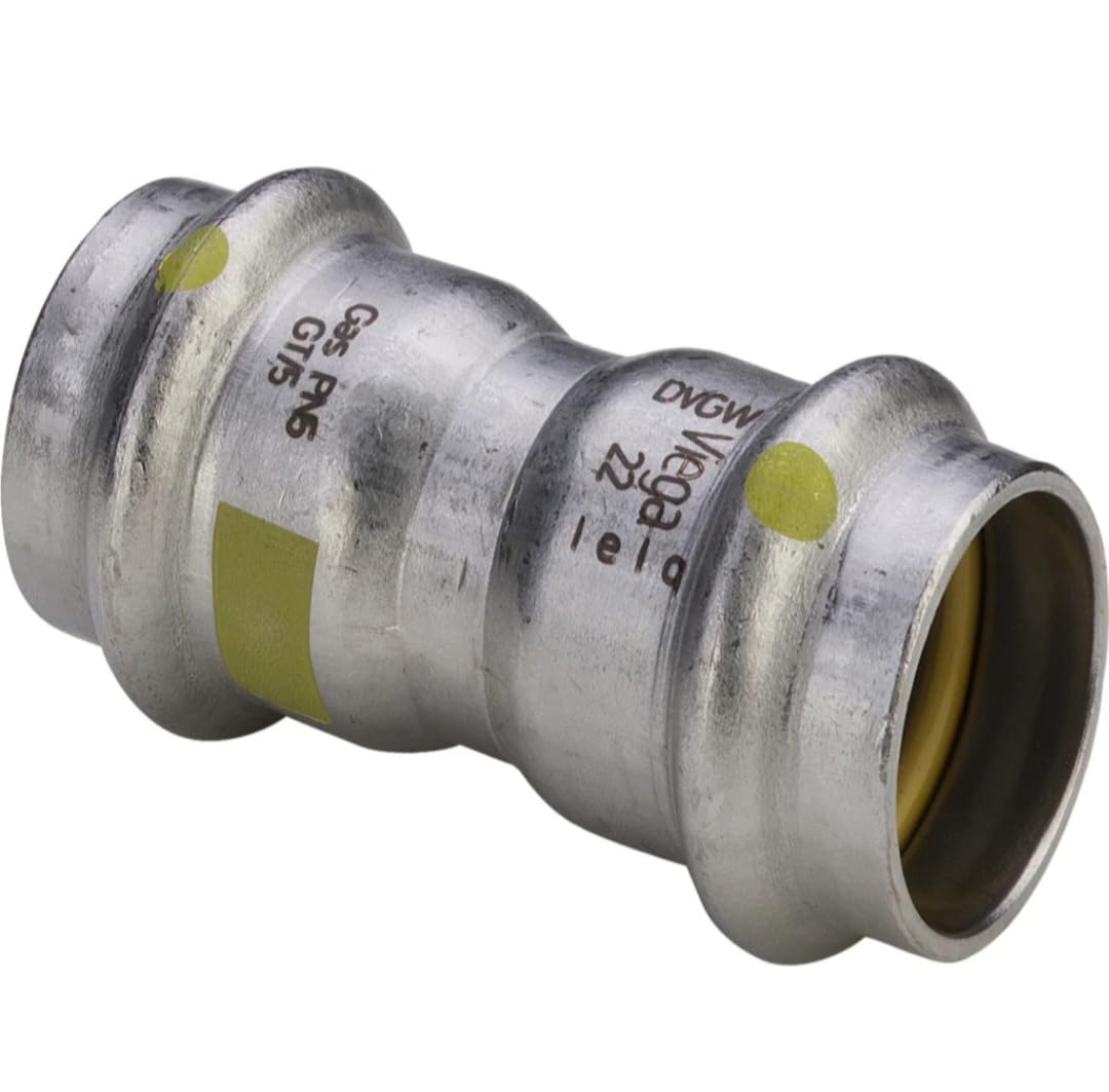 DSTOCK60 - Muffe 35 mm für Gas, Edelstahl, kompatibel mit Viega SC Sanpress Inox G 0215-4015211487003