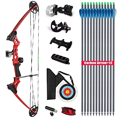 XGeek Archery Compound Bow and Arrow kit, Hunting Compound Bow for Youth and Beginners, USA-Made Limb, 17'-27' Draw Length, 10-30 Lbs Draw Weight Adjustable