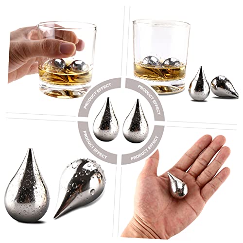 2pz Cubos de Hielo de Acero Inoxidable para Whisky miniatura 5