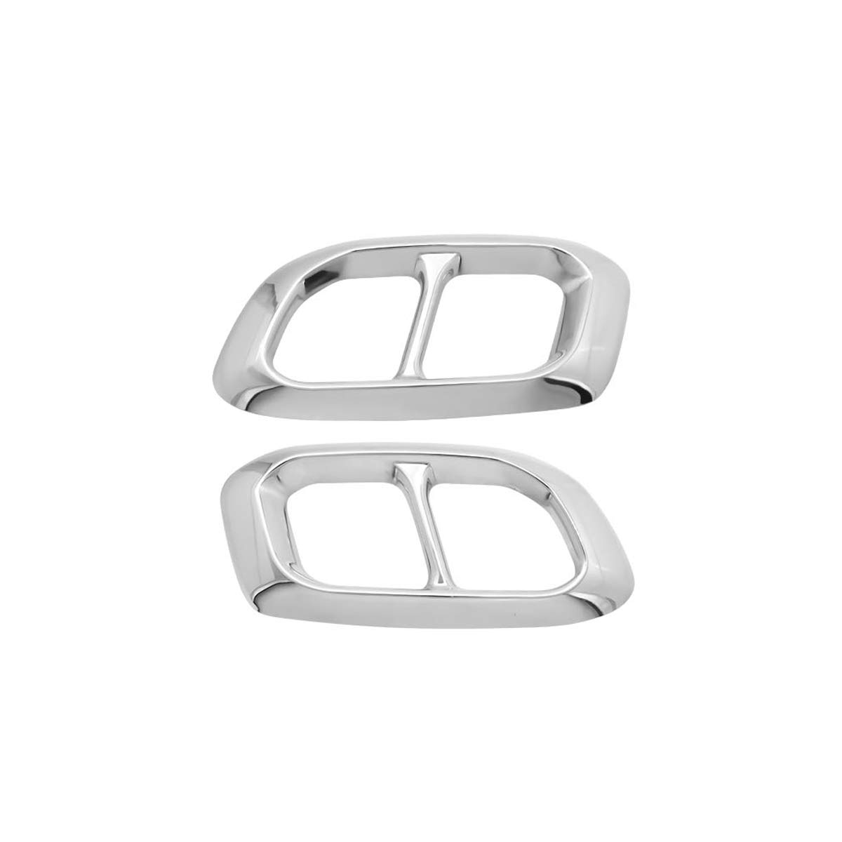 YIWANG Edelstahl Exterior Zubehör Auspuff Endrohr Dekoration Rahmen Abdeckung Blenden Für Benz GLE GLC GLS W167 X253 X167 2019 2020 Auto Zubehör (Silve)
