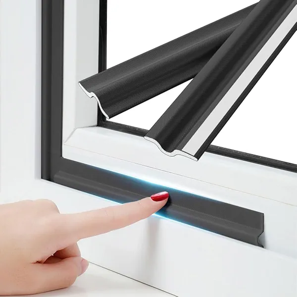 26 Feet Window Weather Stripping Door Seal Strip for Bottom and Side of Door,Self Adhesive PU Foam Weather Strip for Window and Door Insulation Soundproofing,Door Sweep for Interior Doors (Black)