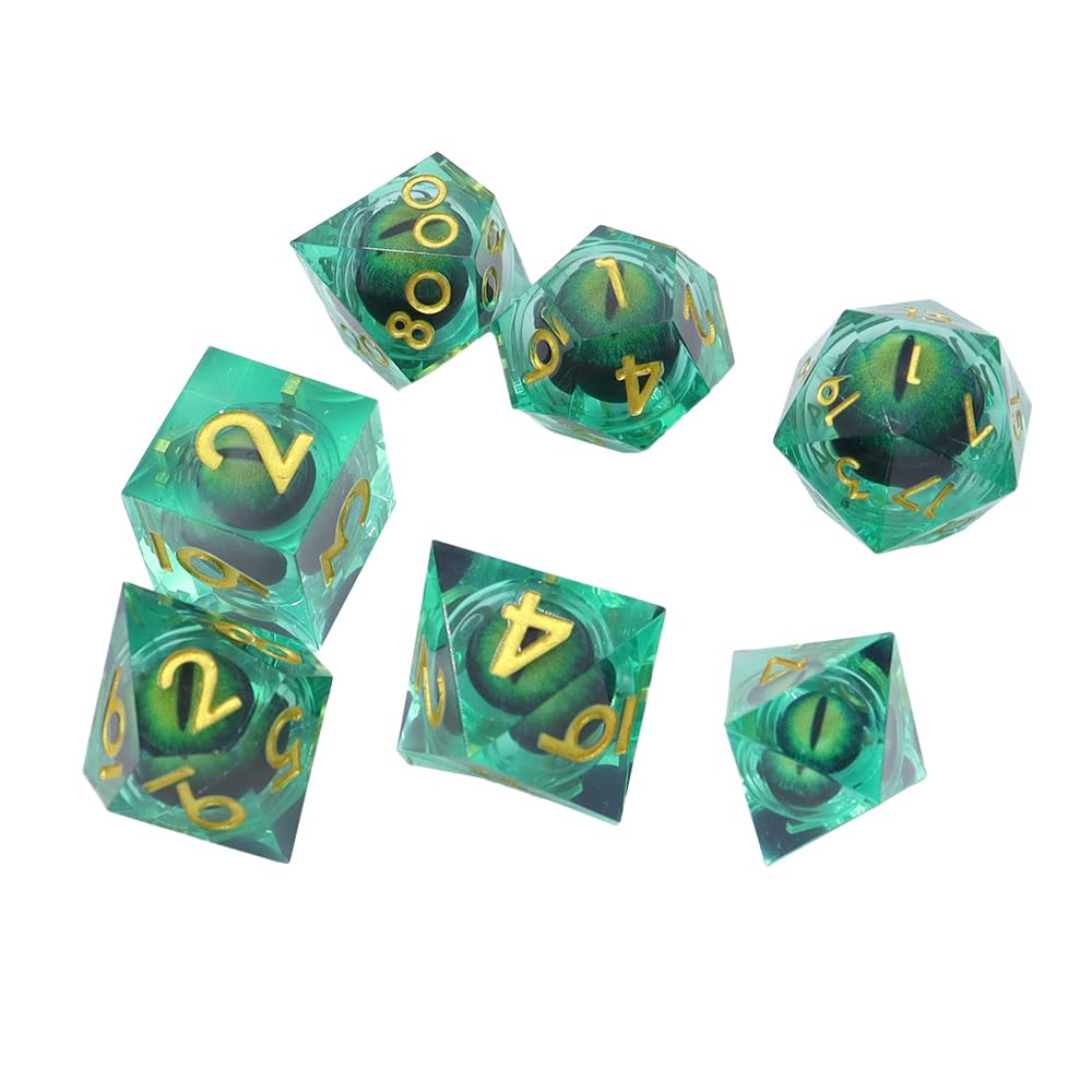 Sarini DND Dragon Eye Dice Dice Set Resin Sharp Edged Dice Set including Gift Box