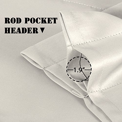 H.versailtex 4 Panels Blackout Curtain Valances For Kitchen Windows/Bathroom/Living Room/Bedroom Privacy Decorative Rod Pocket Short Winow Valance Curtains, 52" W X 18" L, Ivory/Cream #TOP2