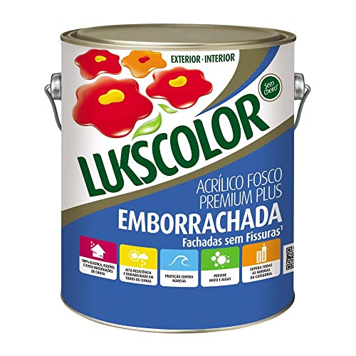Tinta Emborrachada Acrílica Lukscolor Fosco Branco 3,6L
