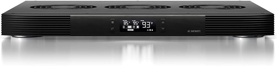 17in Black Cooling Fan - Bipolar Transistor Switch, Push Button Actuator, ON-ON-OFF Operation