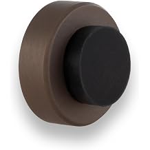EVI Herrajes | Wall Door Stop | 1,37x0,7" | Rustic Finish Brass | Adhesive + Screw-in | Anti Shock Door Handles | Design and Functionality | I-254/35-RU