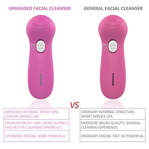 PIXNOR Facial Cleansing Brush [Newest 2020], Waterproof Face Spin Brush with 7 Brush Heads for Deep Cleansing, Gentle Exfoliating, Removing Blackhead, Massaging - Thumbnail 6