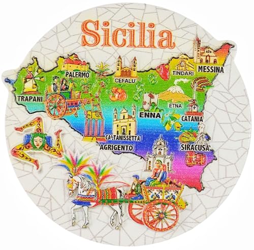Magnete da frigorifero Sicilia Italia souvenir da viaggio 3D decorazione artigianale