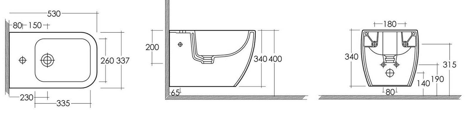 BIDET METROPOLITAN HIBISCUS sanitarne ceramiczne RAK kran dozujący