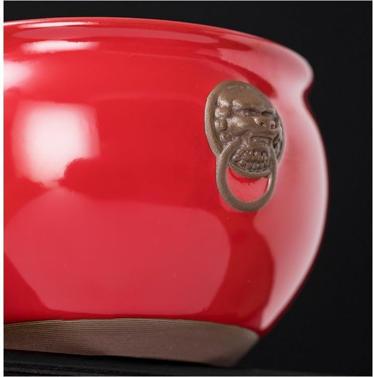 Tea Cup Ceramic Teacup Set Owner's Large Handcrafted Bowl with Gilded Trim Soaking Container(B)