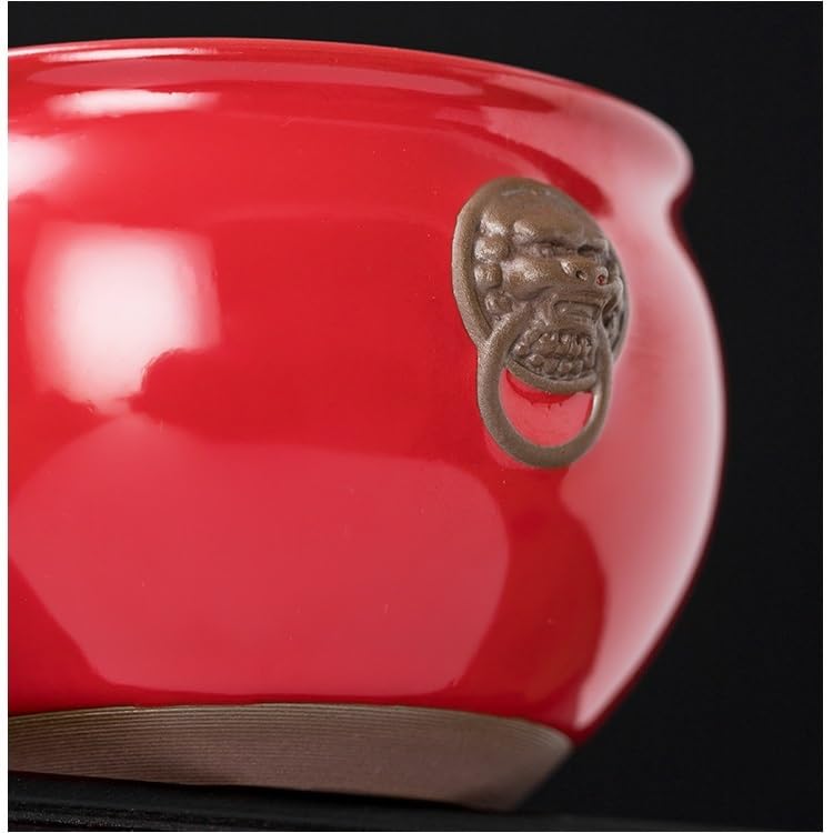 Tazas de té Pequeñas Juego de tazas té cerámica, taza del propietario, tazón grande hecho a mano con borde dorado Taza de té de Kungfu(B)
