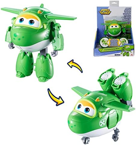 Super Wings 5" Transforming Mira Airplane Toy, Action Figure for Ages 3+, Green