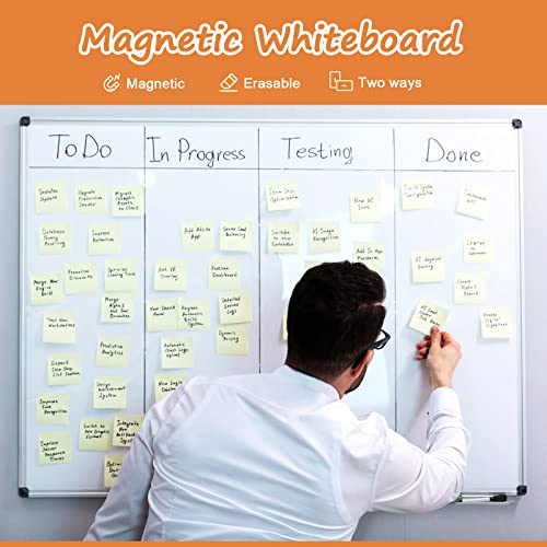 Patelai 2 Pieces 48 X 36 Inch Large Magnetic Dry Erase Whiteboard And Cork Board Bulletin Board Silver Aluminum Framed Decorative Pin Board Large Wall Mounted Board For Home Office School Cubicle #TOP5
