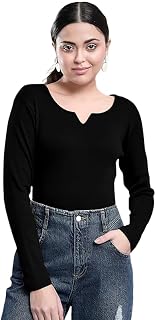 Dream Beauty Fashion Women's V- Neck Long Sleeve Slim Fit Casual Tee Top, 23" inches (Trisha-01-P) Price In India