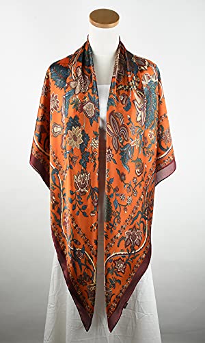 corciova Soft Lightweight Silk Feeling Neck Scarf Large Pashmina Shawl Square Satin Headwrap Long Designer Fashion Scarves3