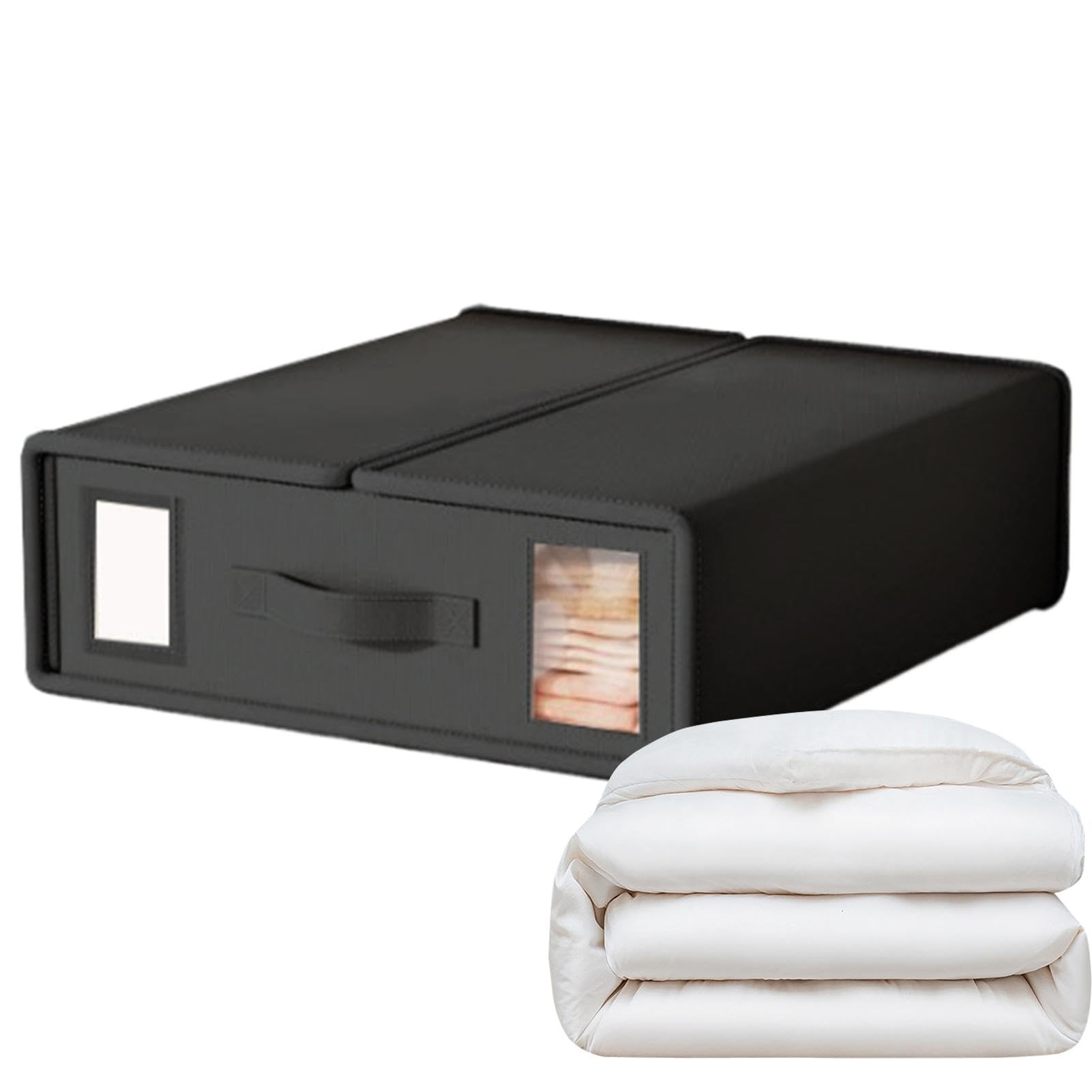 Scatole Portaoggetti Lifewit Con Coperchio Trasparente - Organizer Armadio Pieghevole | Grigio Chiaro, 4 Pezzi - Foto 7