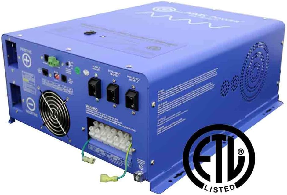 AIMS 6000 W / 18000W Peak Pure Sine Inverter Charger 24Vdc / 240Vac Input to 120/240 Vac Split Phase Output UL 458/1012/1741 CSA