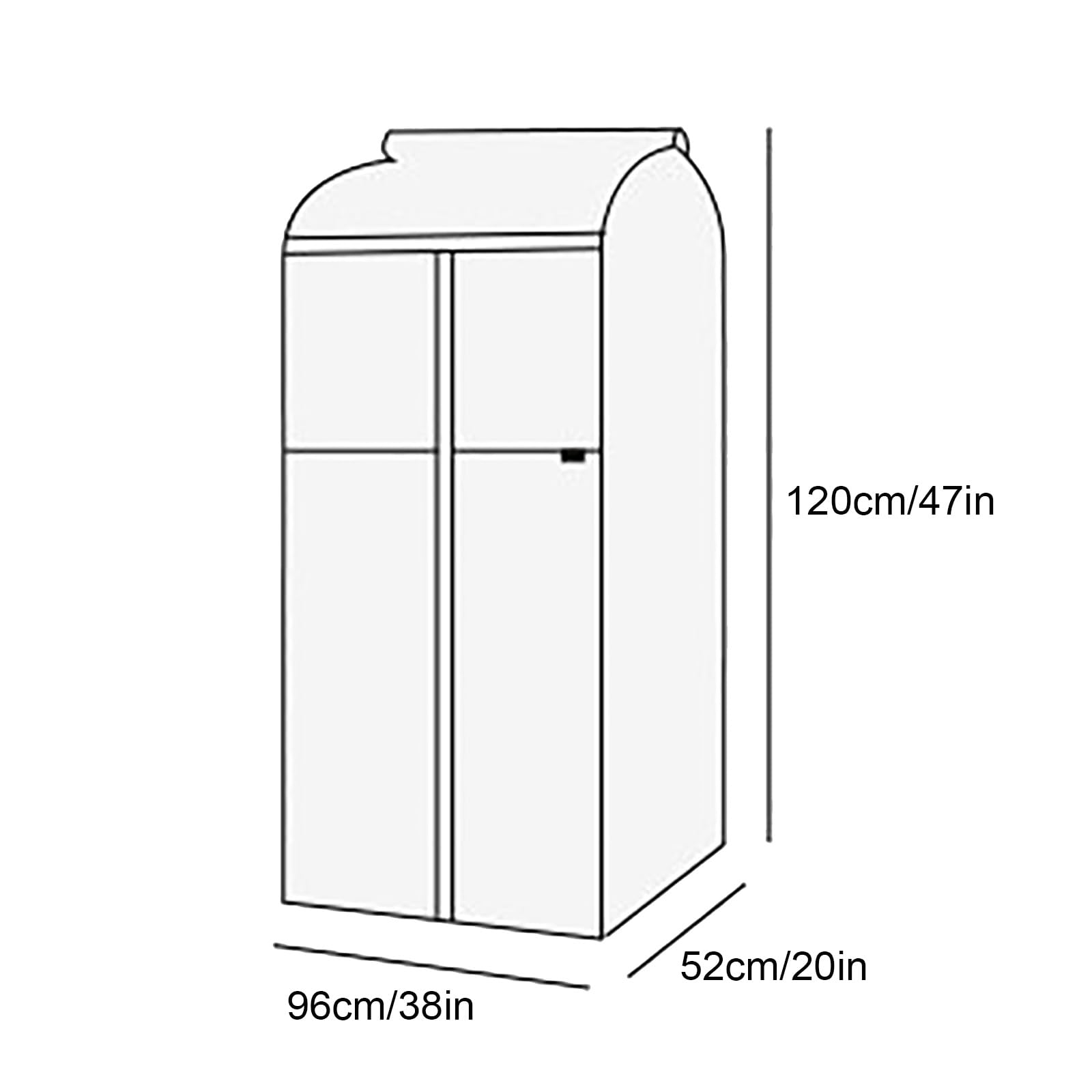 Fundas Ropa Armario Colgar, Bolsas para Ropa Transpirables y Totalmente Cerradas, Porta Trajes Antipolvo para Abrigos, Trajes de Vestir(Beige,96 * 52 * 120cm/38 * 20 * 47in)