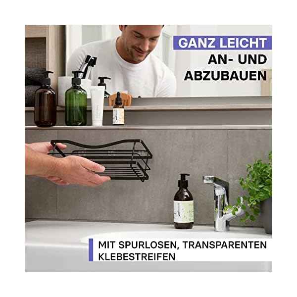 KINCMAX Duschablage ohne Bohren aus Edelstahl - Regal Selbstklebend für das Badezimmer & Küche - Schampoo Halterung… – Bild 4