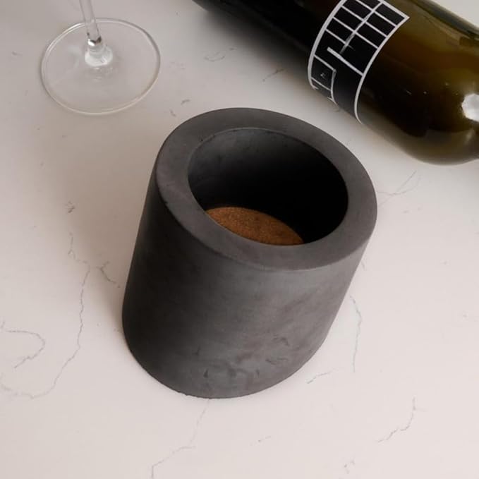 Soporte para Botellas de Vino de Concreto Gris Inclinado, de Mesa miniatura 3