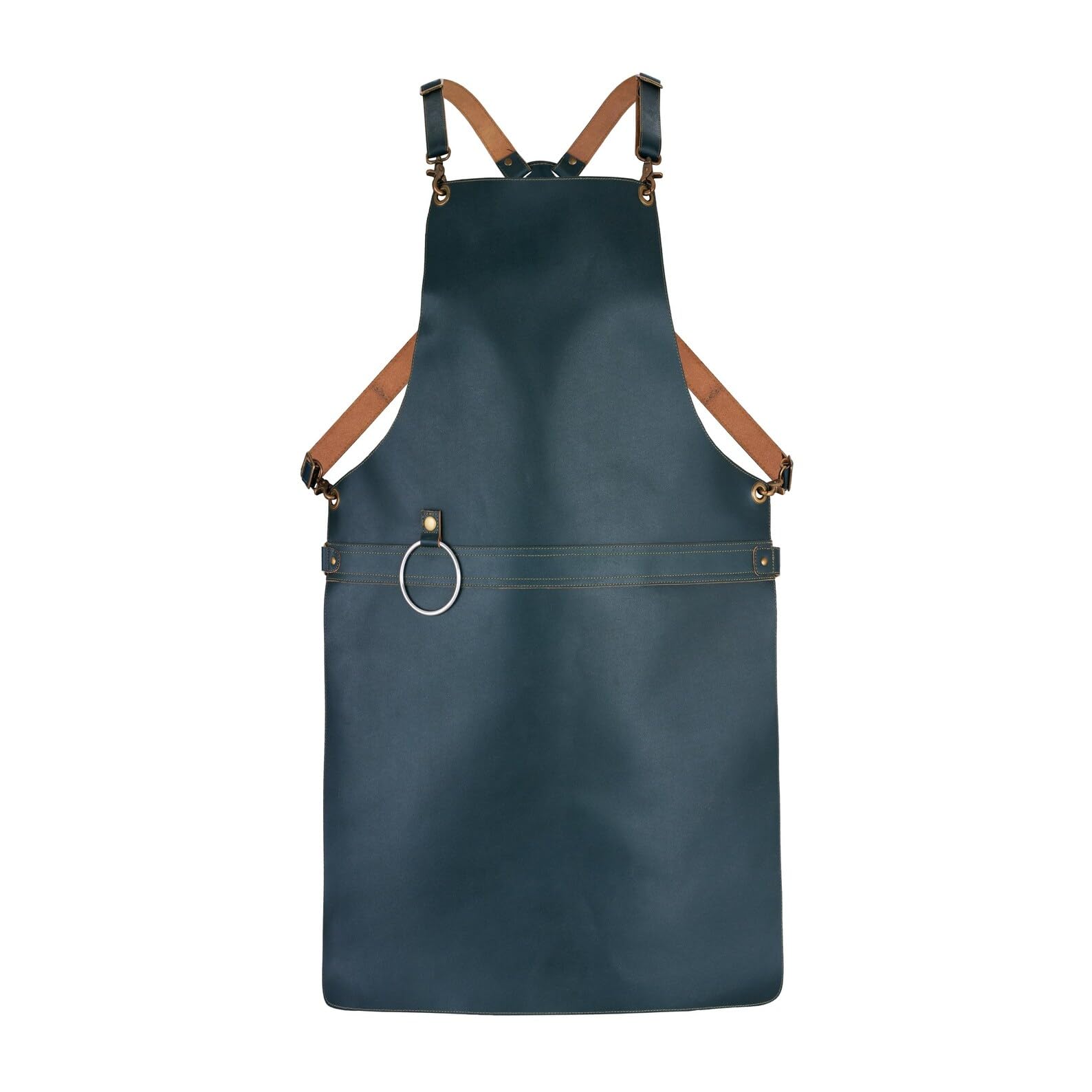 Leathershire Olive Green Full Grain Leather Without Pockets Apron Bbq, Chef, Blacksmith, Butcher, Woodwork Apron (Olive Green)