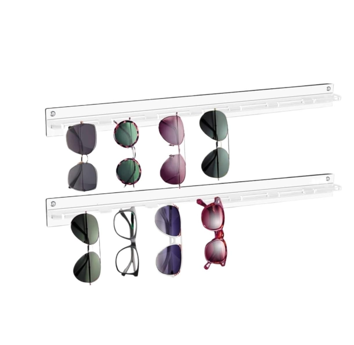 Sonnenbrillen Aufbewahrung 2er-Pack Sonnenbrillen Aus Acryl, Zur Organisation Von Durchsichtigen Sonnenbrillen, Zur Wandmontage Brillenaufbewahrung