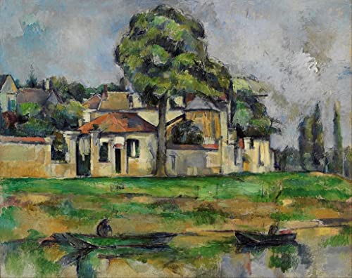 Tableau Toile Bords de Marne par Cézanne 60x90cm pour décoration murale salon