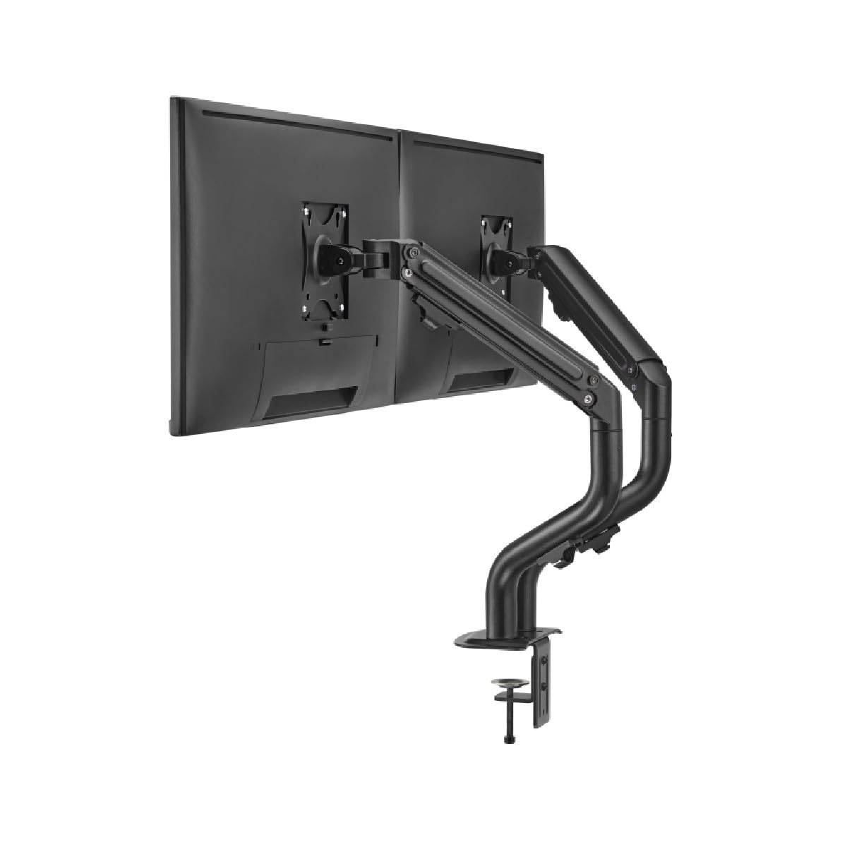 Ewent Soporte Monitor Doble Brazo para Pantallas LCD LED de 17-32 Pulgadas, Montaje con Abrazadera u Ojal, Inclinación Giratorio Rotar con Ajuste de Altura, Capacidad de Carga 2-8kg, VESA 75/100mm